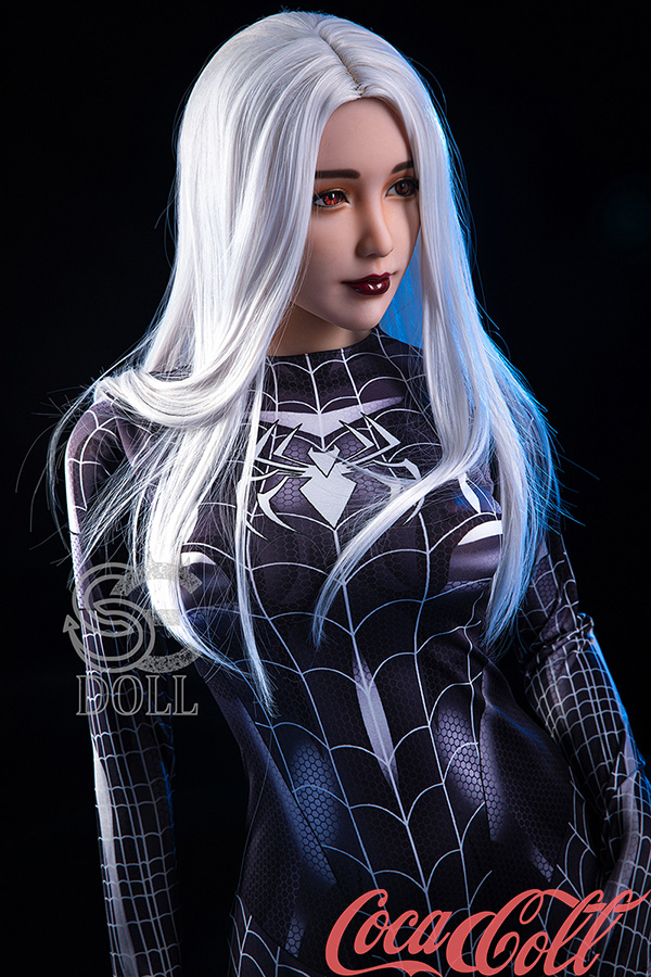 White Hair Spiderman Dress Up 163cm 5ft3 E cup Sex Doll