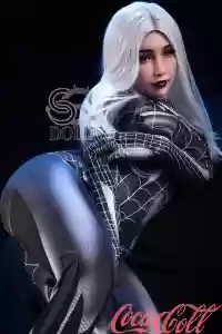 White Hair Spiderman Dress Up 163cm 5ft3 E cup Sex Doll