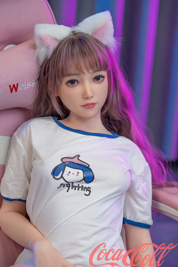 145cm 4ft8 Fluffy Hair Cat Ears Cute Yong Girl A cup Sex Doll